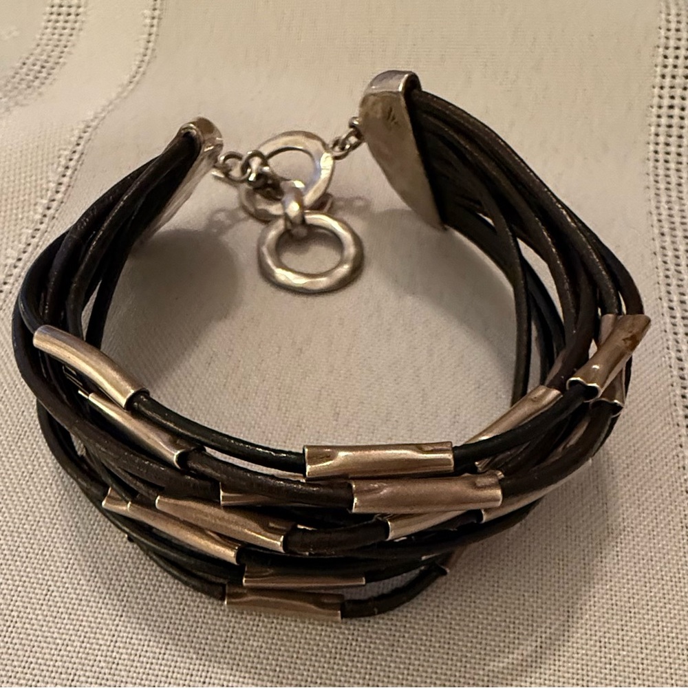 Silpada Silver and Brown Multi-Strand Bracelet